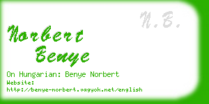 norbert benye business card